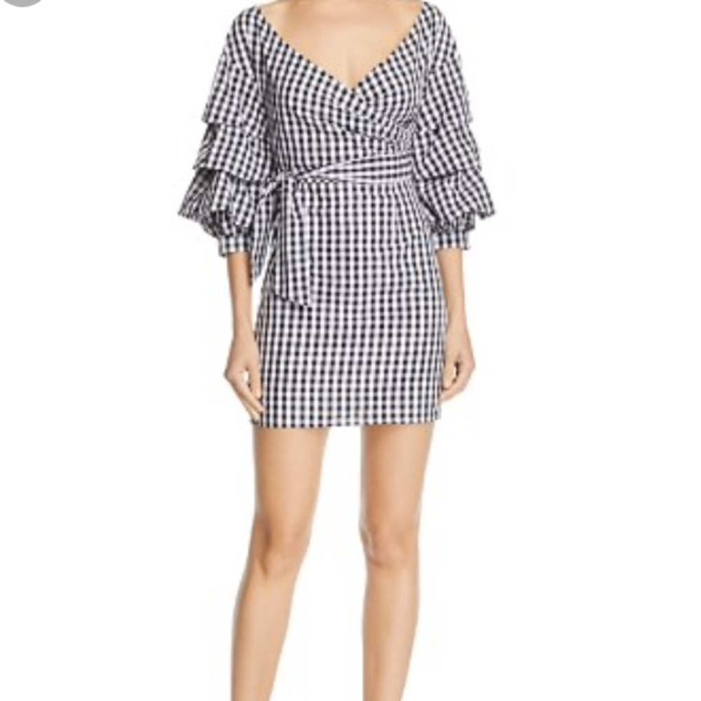Bloomingdales Gingham Wrap Dress Size S
